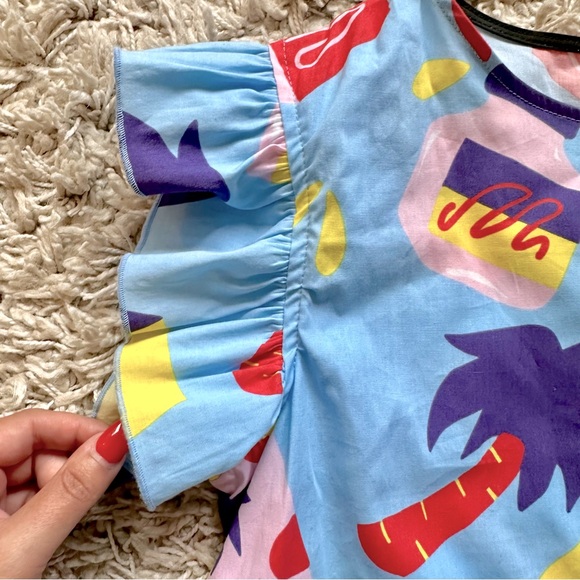 Nooworks Ruffle Snacks Print Top - Picture 7 of 12